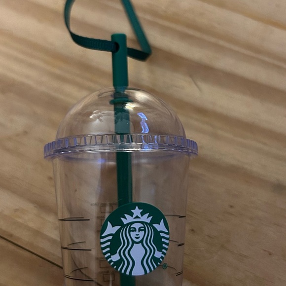 Starbucks Other - Starbucks Transparent Cup with Dome Lid and Teal Straw Christmas Ornament